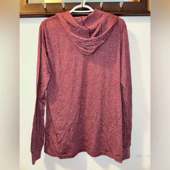 NWT Kinetix Casual Luxury men's long-sleeve tee hoodie Maroon Size Medium - Picture 5 of 7